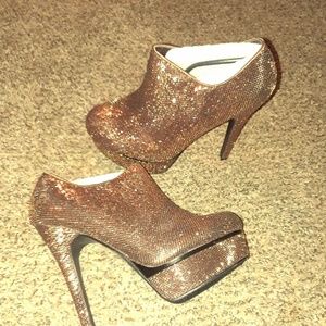 Kali Stilettos Sparkly Dream Copper Platform Heels